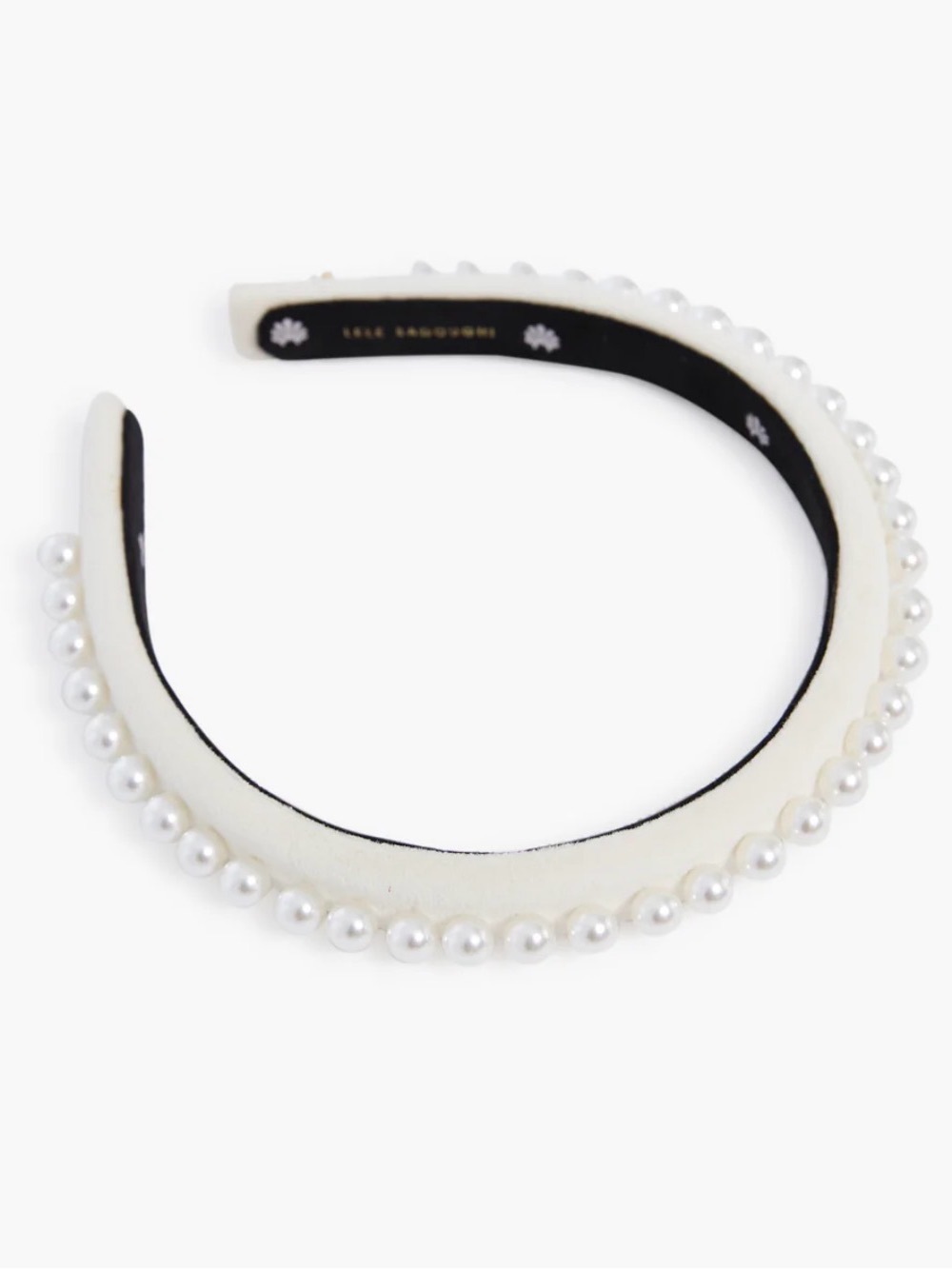 Lele Sadoughi Ivory Pearl-Trim Headband